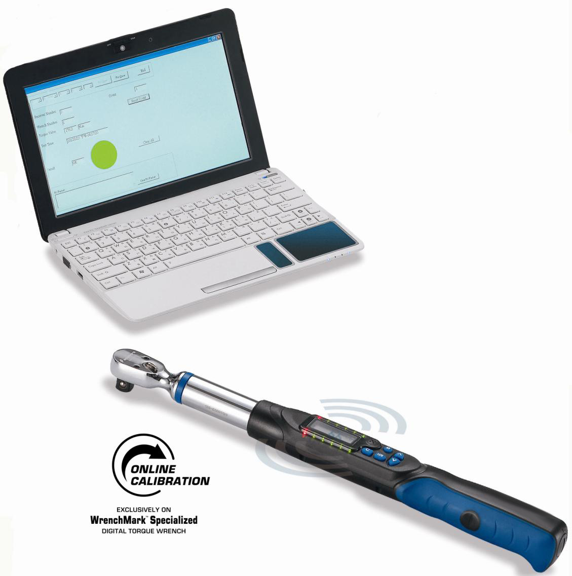 Two way wireless fixed head memory preset digital torque wrench with side visible LEDs